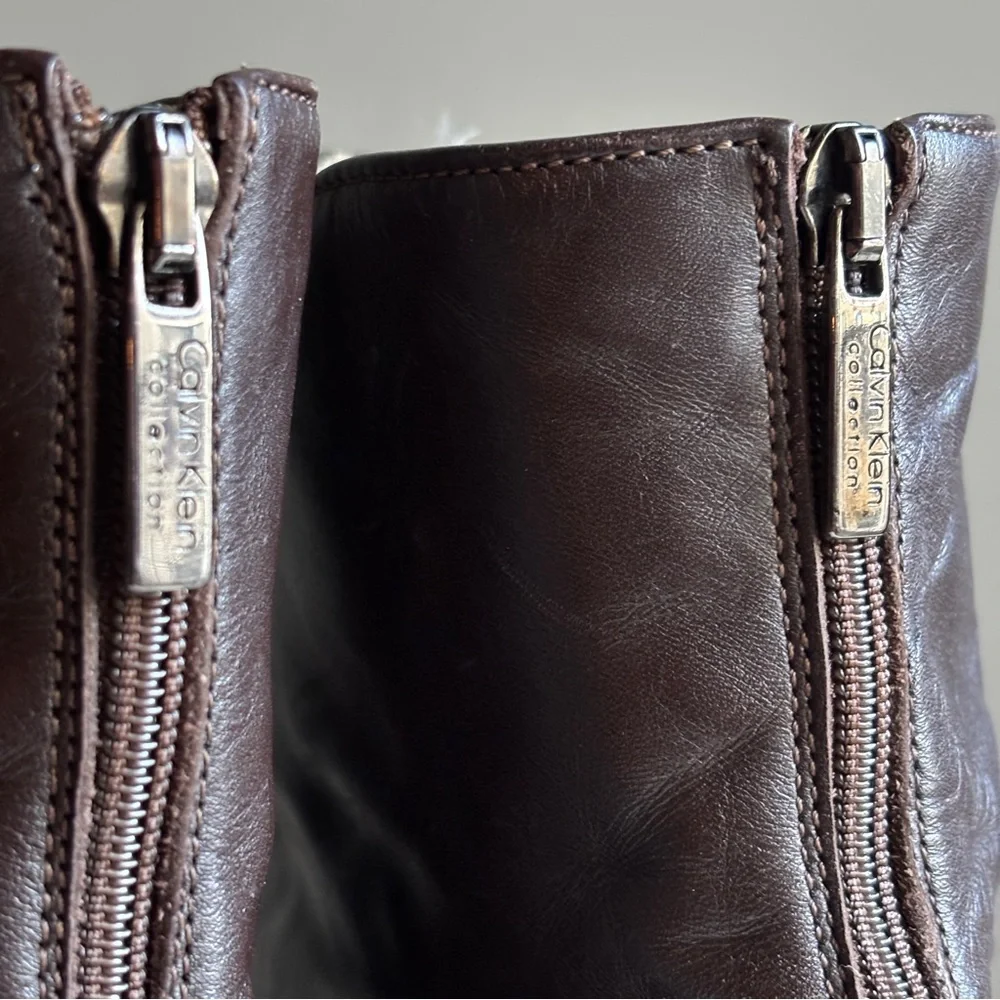 Leather Zip Ankle Boots Calvin Klein Collection Italy Men’s 8/Women’s 10 (EU 41) - Picture 4 of 8